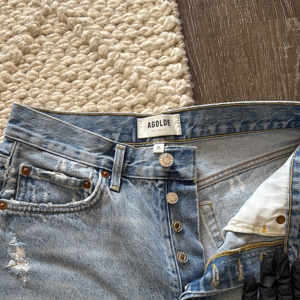 AGOLDE Women's Blue Jean shorts 25